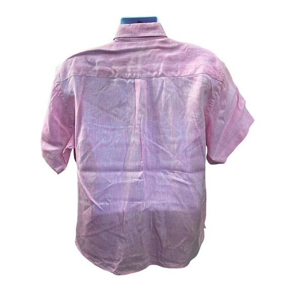 Peter Millar Linen Short sleeve button up shirt Pink 29x24 - Picture 2 of 10